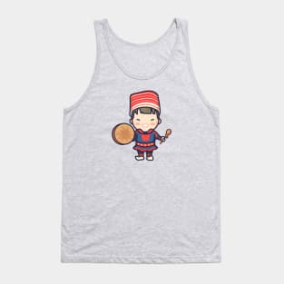 Cute Norwegian Drummer Boy in Traditional Clothing Tank Top